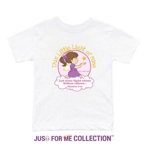 This Little Light of Mine - Girls Toddler T-shirt (White-brunette)